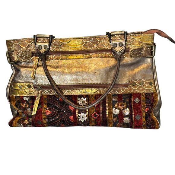 Andaloussi Gold Purse Sequins Large Vintage - Picture 1 of 15